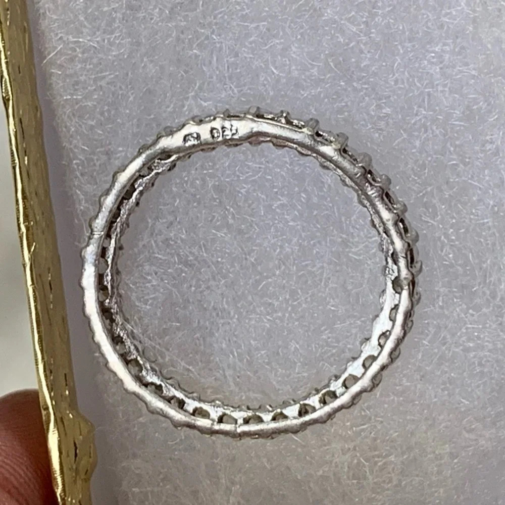VTG Sterling Silver EUC 925 CZ Eternity Pendant - Picture 9 of 9